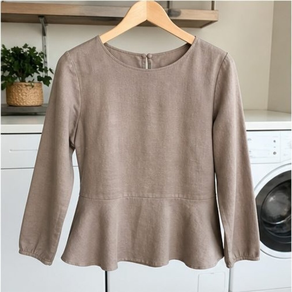 Taupe Peplum Top